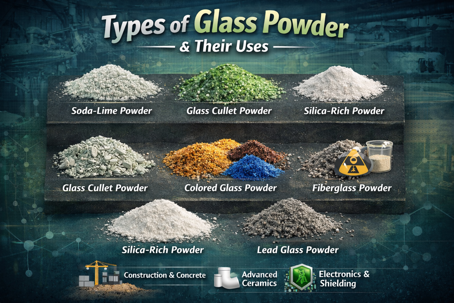 Complete Guide: Types of Glass Powder & Their Uses