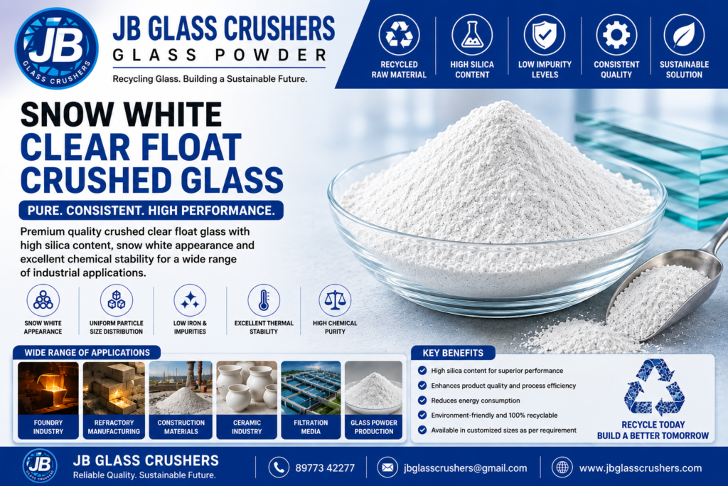 Snow White Clear Float Glass Powder