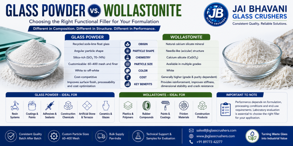 Glass Powder vs Wollastonite